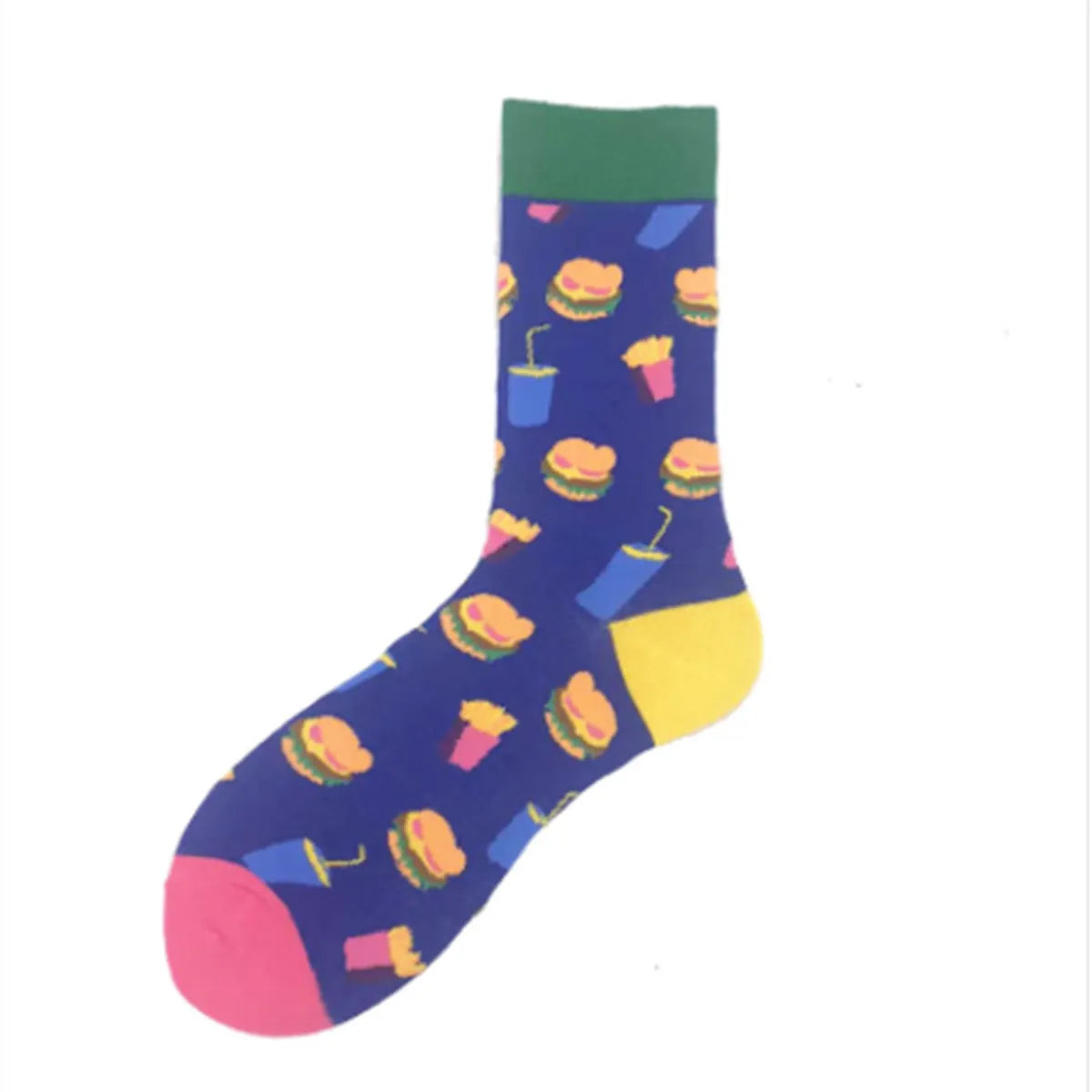 Unisex Simple Style Oil Painting Cotton Crew Socks A Pair