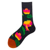 Unisex Simple Style Oil Painting Cotton Crew Socks A Pair