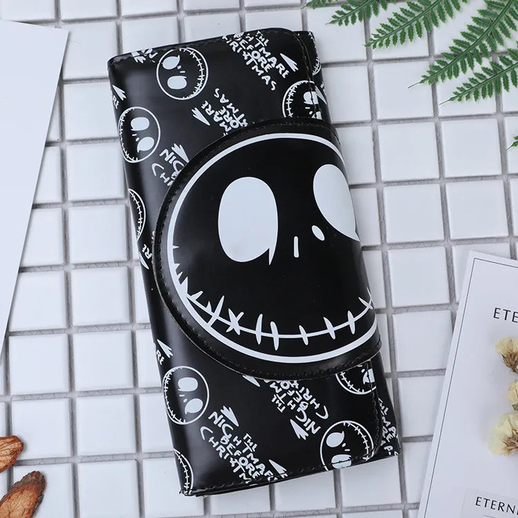 Unisex Skull Pu Leather Magnetic Buckle Wallets