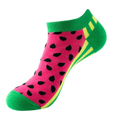 Unisex Sports Cartoon Fruit Cotton Jacquard Ankle Socks 1 Set