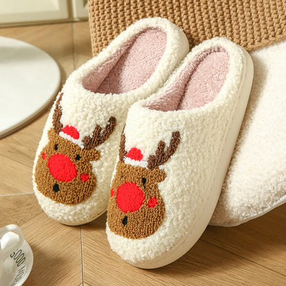 Unisex Vacation Animal Round Toe Cotton Slippers