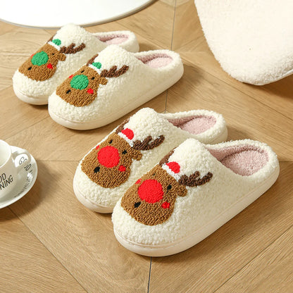 Unisex Vacation Animal Round Toe Cotton Slippers