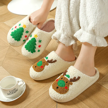 Unisex Vacation Animal Round Toe Cotton Slippers