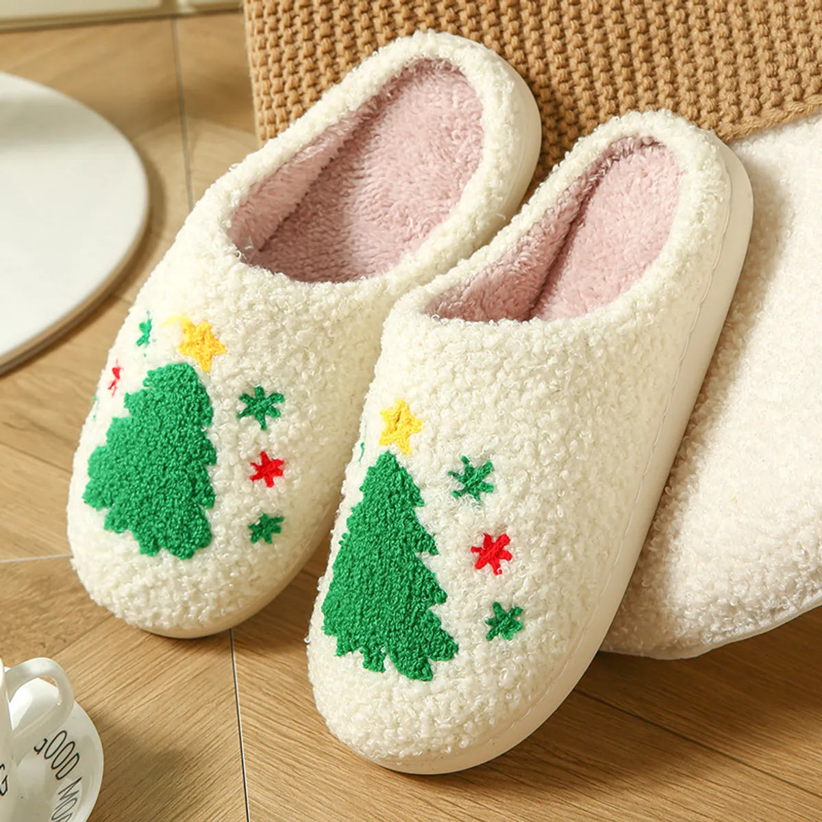 Unisex Vacation Animal Round Toe Cotton Slippers