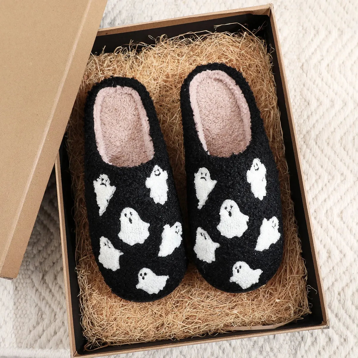 Unisex Vacation Multicolor Point Toe Cotton Slippers