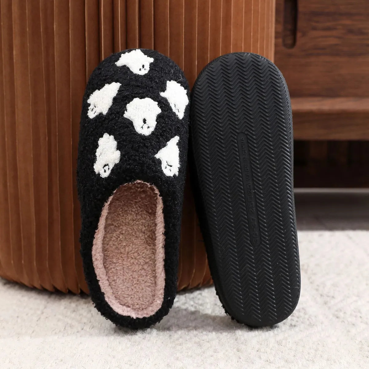 Unisex Vacation Multicolor Point Toe Cotton Slippers