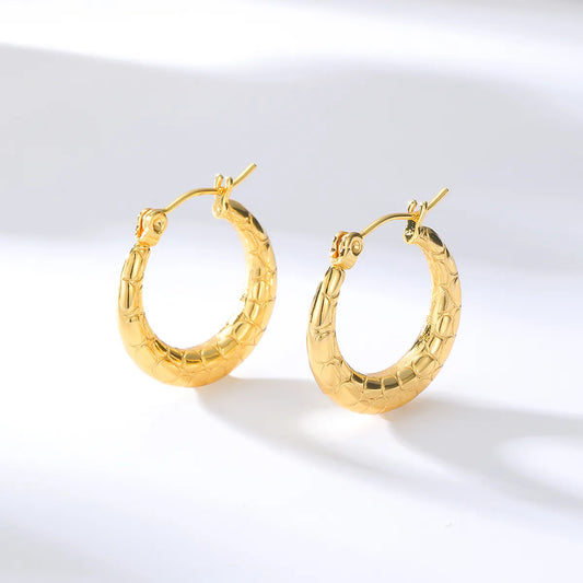 Vintage Style Circle Plating Stainless Steel Earrings