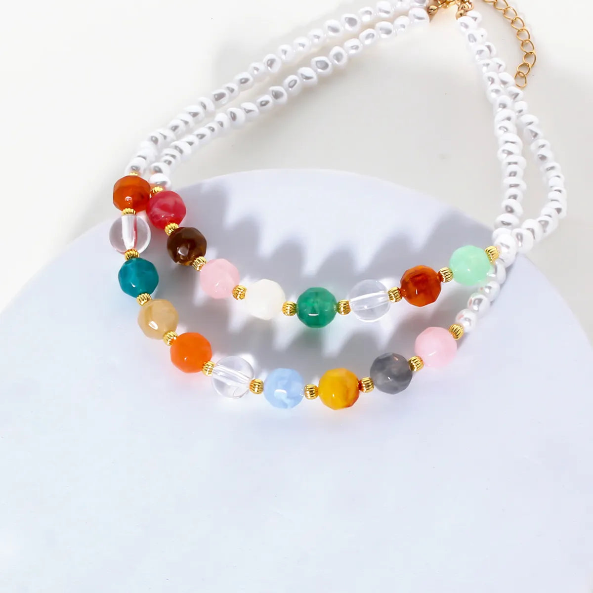 Vacation Beach Geometric Plastic Resin Beaded Women's Necklace