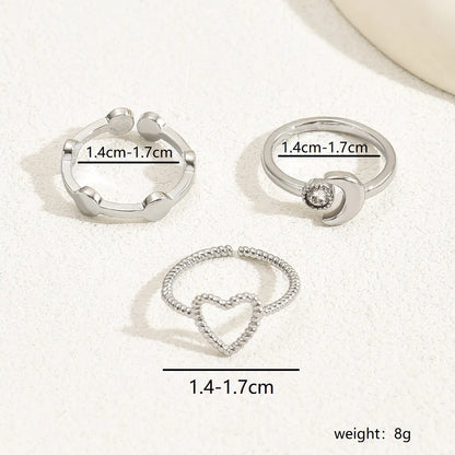 Vacation Beach Korean Style Moon Heart Shape Flower Copper Plating Inlay Zircon White Gold Plated Women'S Toe Rings