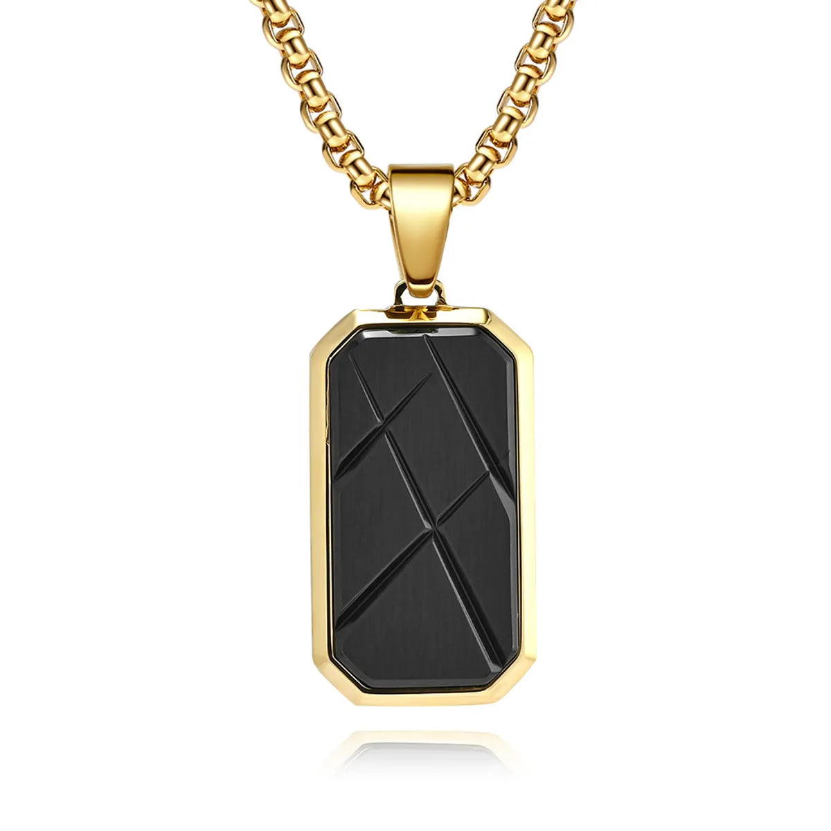 Vacation Beach Roman Style Geometric Titanium Steel Plating Men'S Pendant Necklace