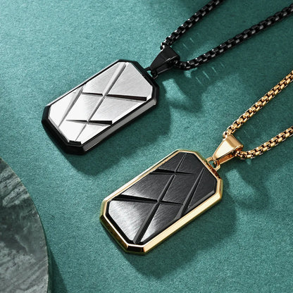 Vacation Beach Roman Style Geometric Titanium Steel Plating Men'S Pendant Necklace