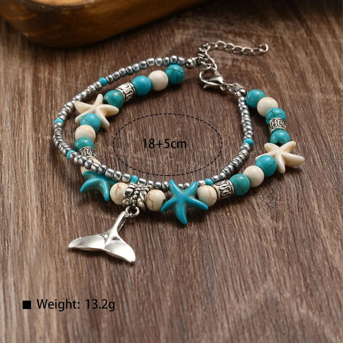 Vacation Beach Shell Fish Tail Alloy Turquoise Shell Wholesale Bracelets