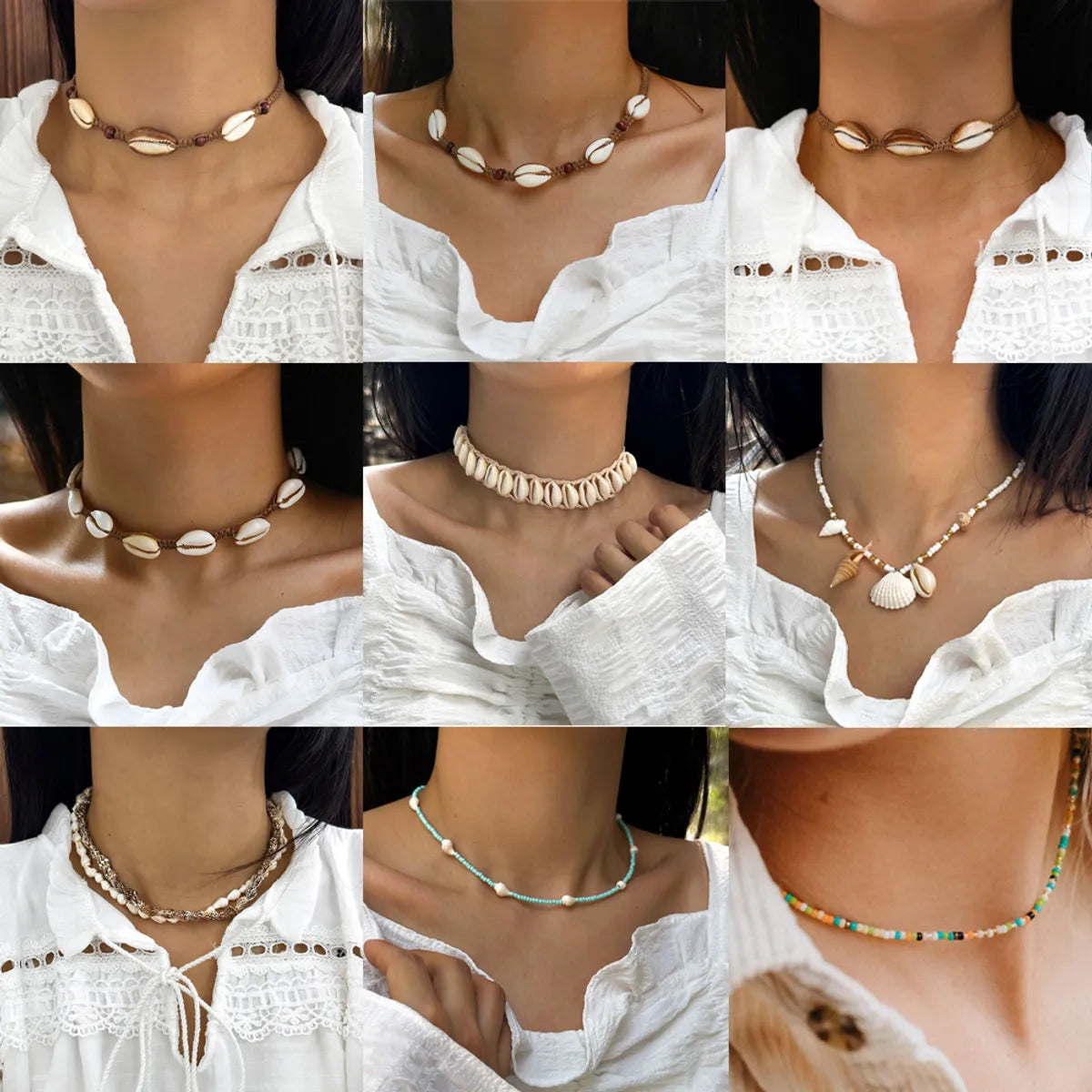 Vacation Beach Shell Polyester Shell Wholesale Necklace