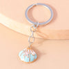 Vacation Beach Starfish Shell Alloy Plastic Bag Pendant Keychain