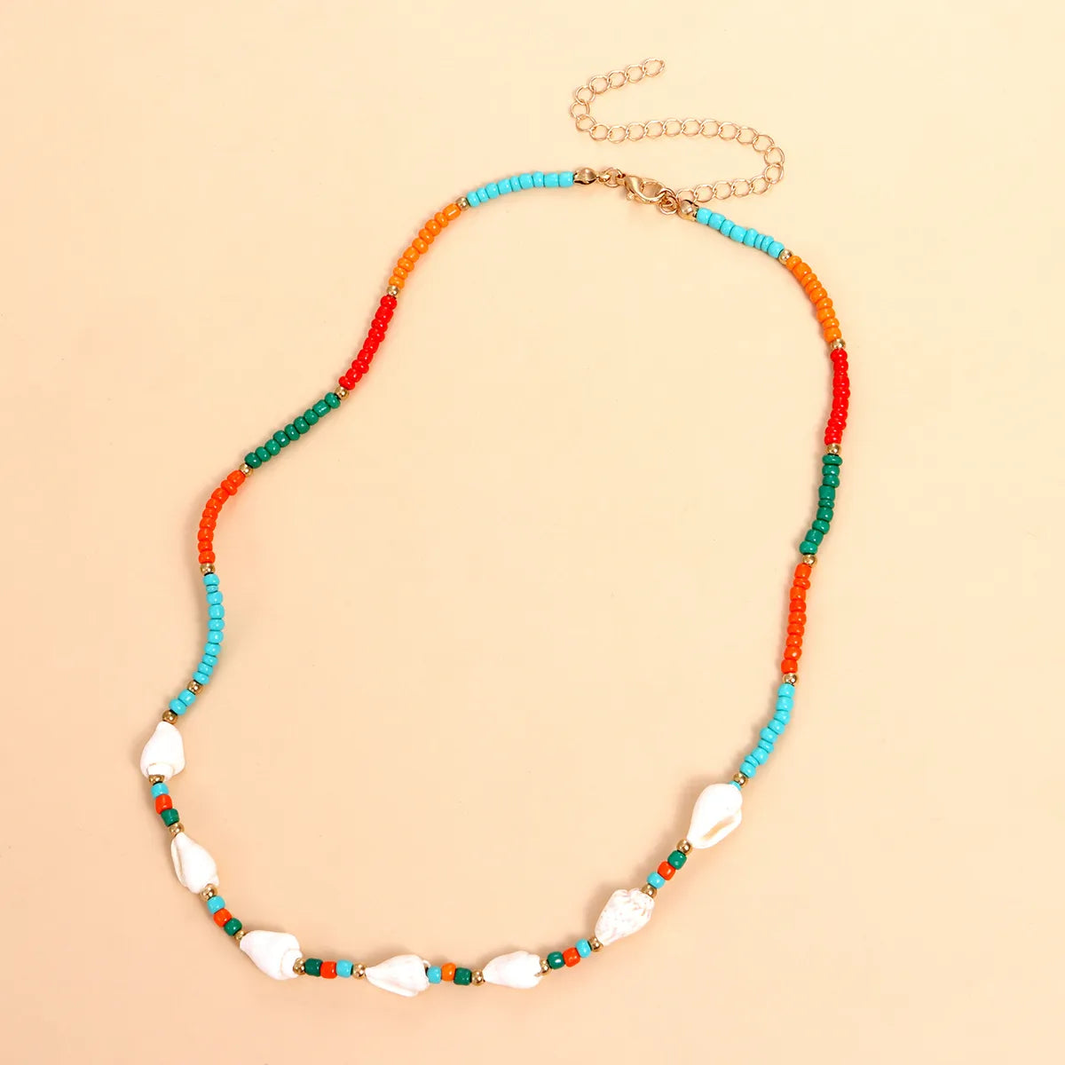 Vacation Bohemian Colorful Shell Beaded Women's Long Necklace Necklace