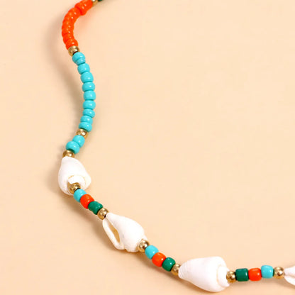 Vacation Bohemian Colorful Shell Beaded Women's Long Necklace Necklace