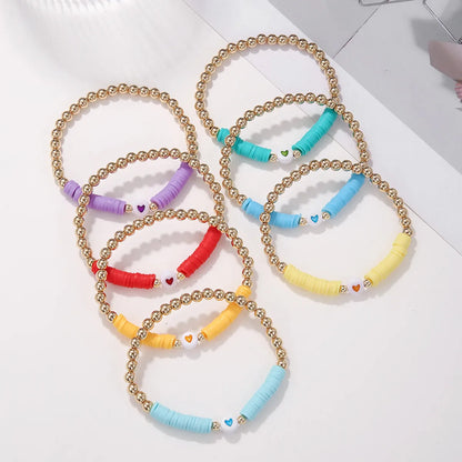 Vacation Bohemian Geometric Heart Shape Soft Clay Beaded Women'S Bracelets