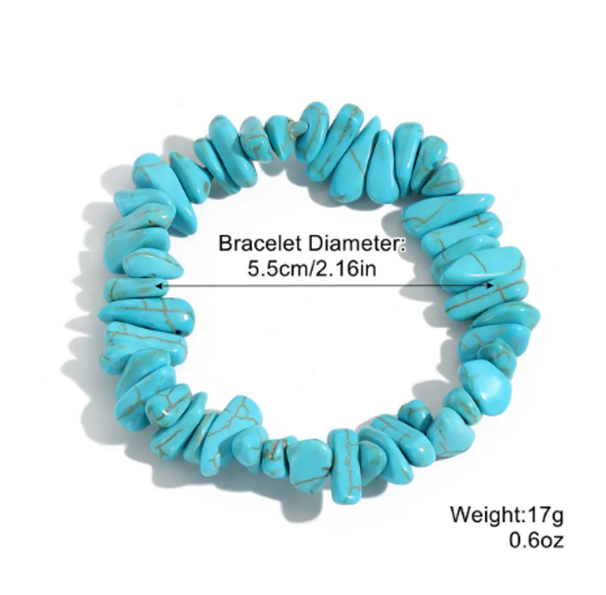 Vacation Bohemian Geometric Natural Stone Turquoise Bracelets In Bulk