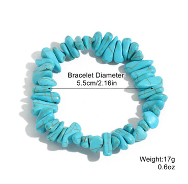 Vacation Bohemian Geometric Natural Stone Turquoise Bracelets In Bulk