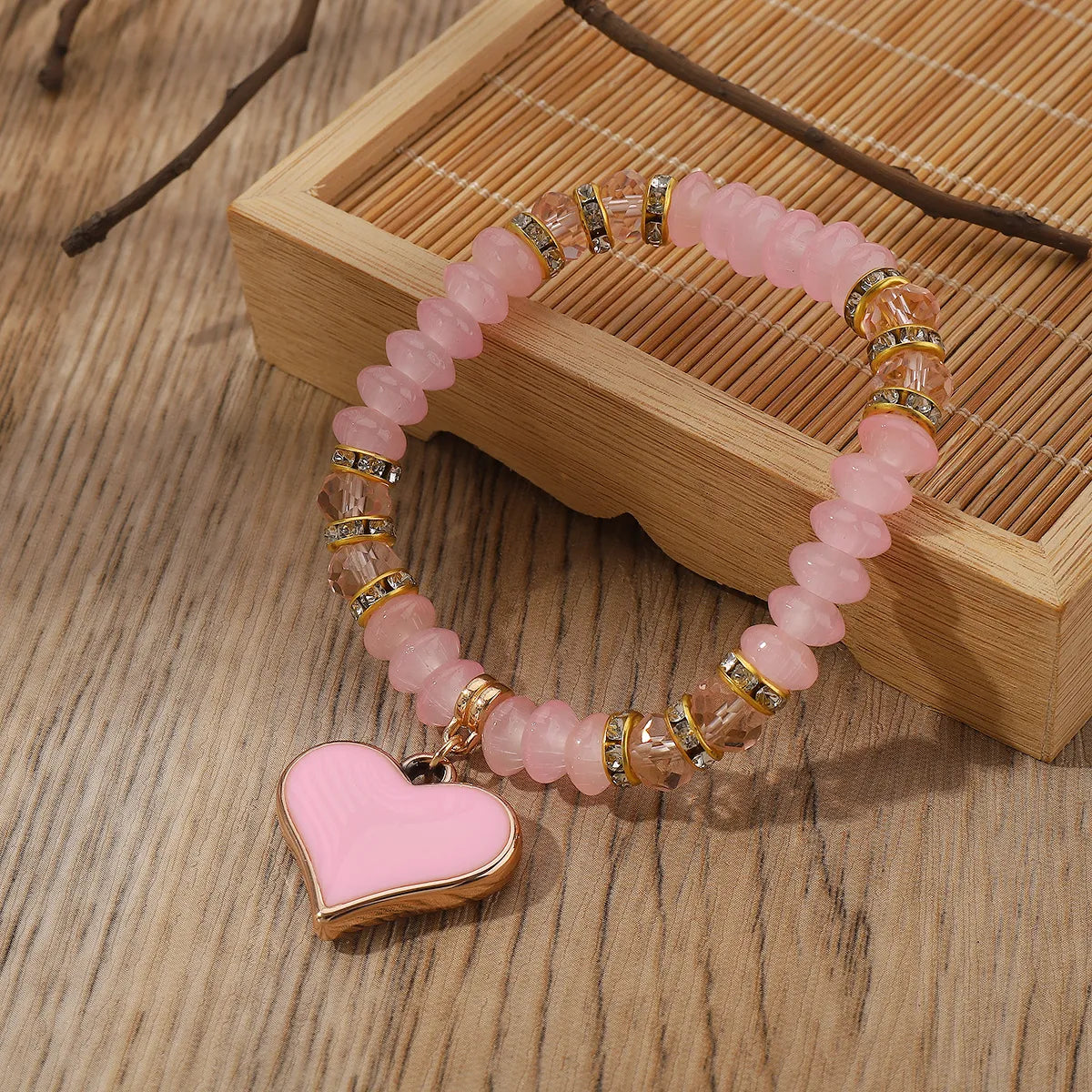 Vacation Bohemian Heart Shape Artificial Crystal Beaded Women's Bracelets