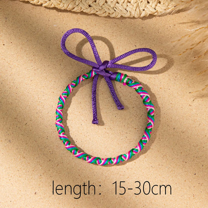 Vacation Bohemian Multicolor Fiber Drawstring Braid Women'S Wristband