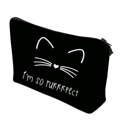 Vacation Cat Polyester Dumpling Shape Makeup Bags