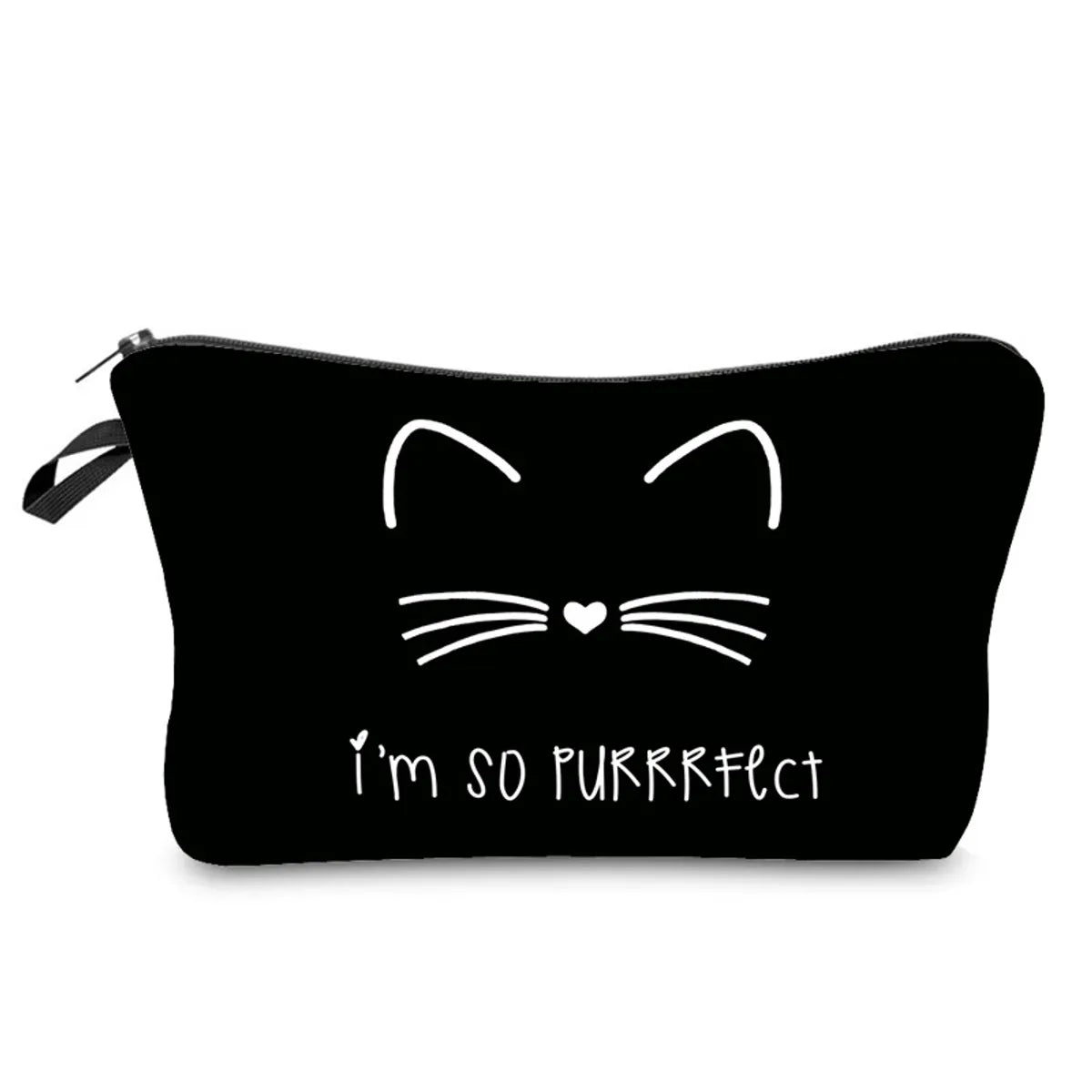 Vacation Cat Polyester Dumpling Shape Makeup Bags