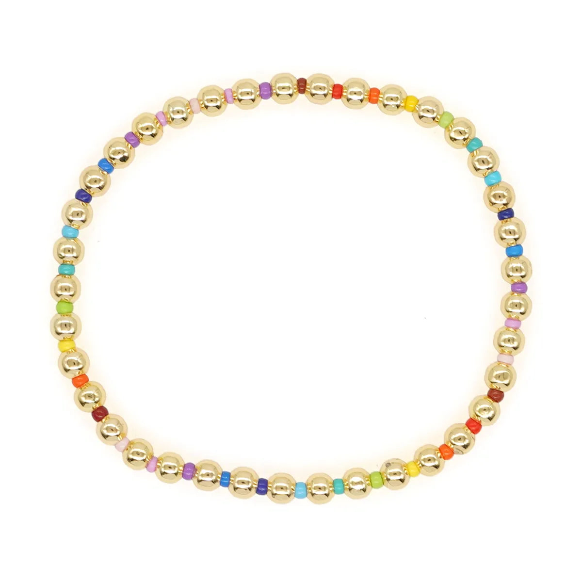 Vacation Classic Style Colorful Polyester Glass Copper Wholesale Bracelets