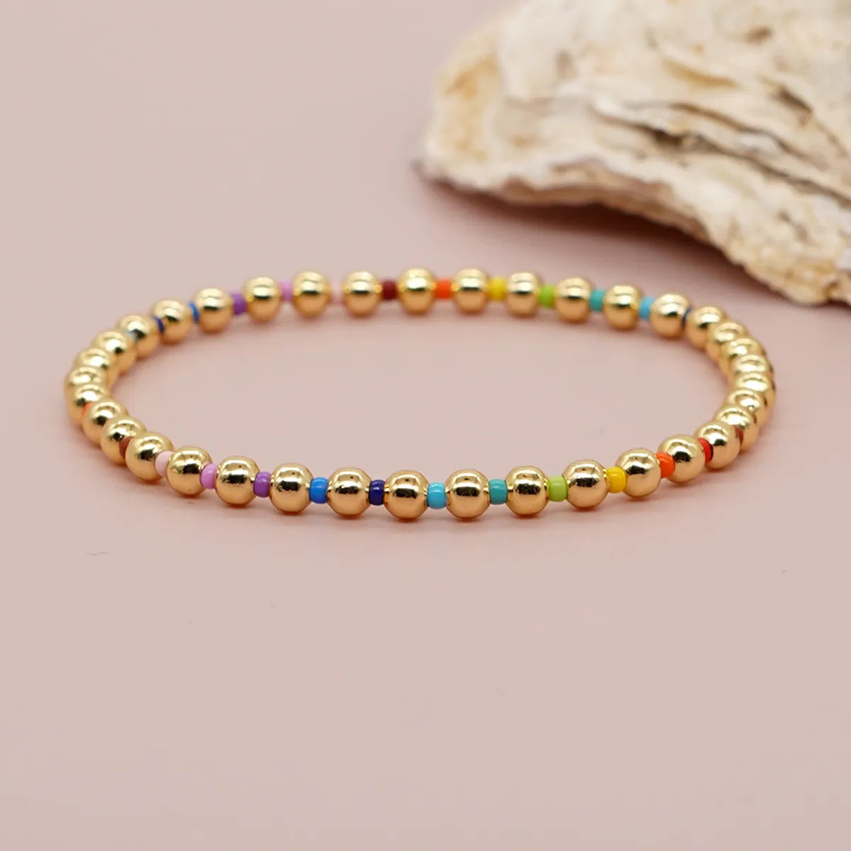 Vacation Classic Style Colorful Polyester Glass Copper Wholesale Bracelets