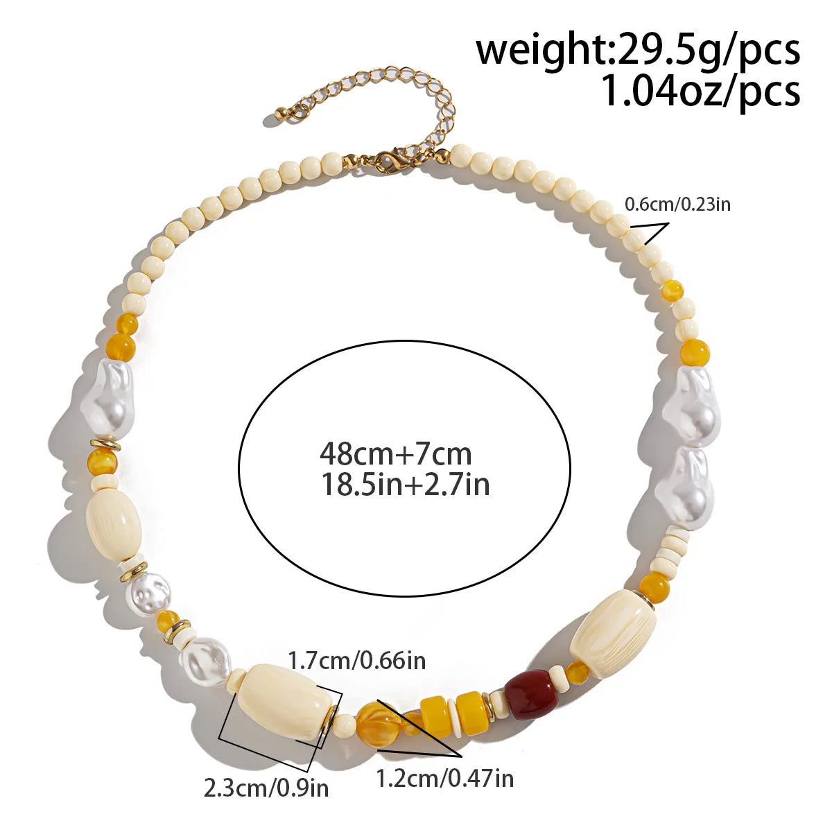 Vacation Color Block Imitation Pearl Men'S Necklace