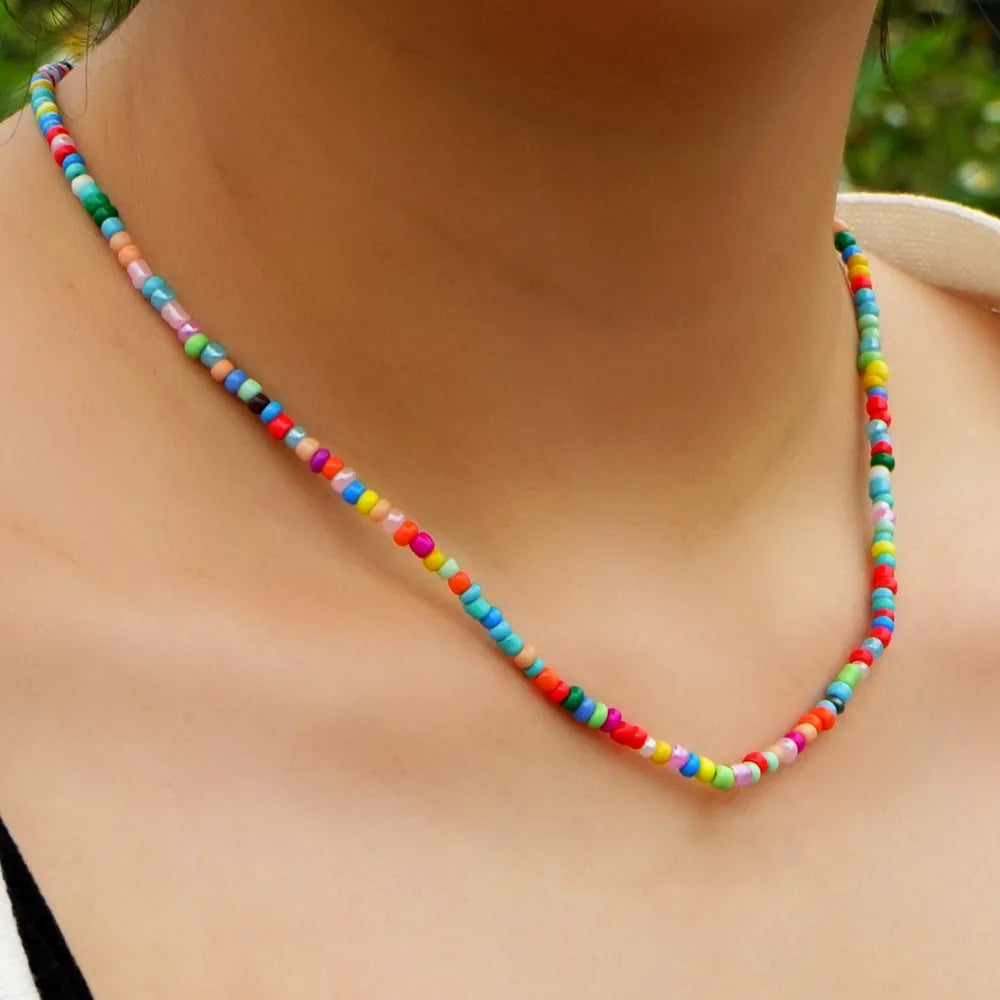 Vacation Colorful Seed Bead Wholesale Necklace