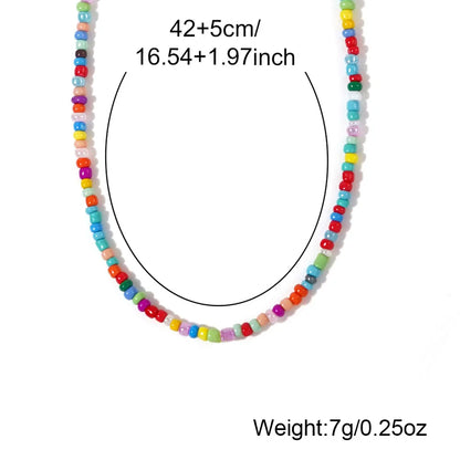 Vacation Colorful Seed Bead Wholesale Necklace