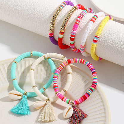 Vacation Colorful Shell Soft Clay Plating Women's Bracelets