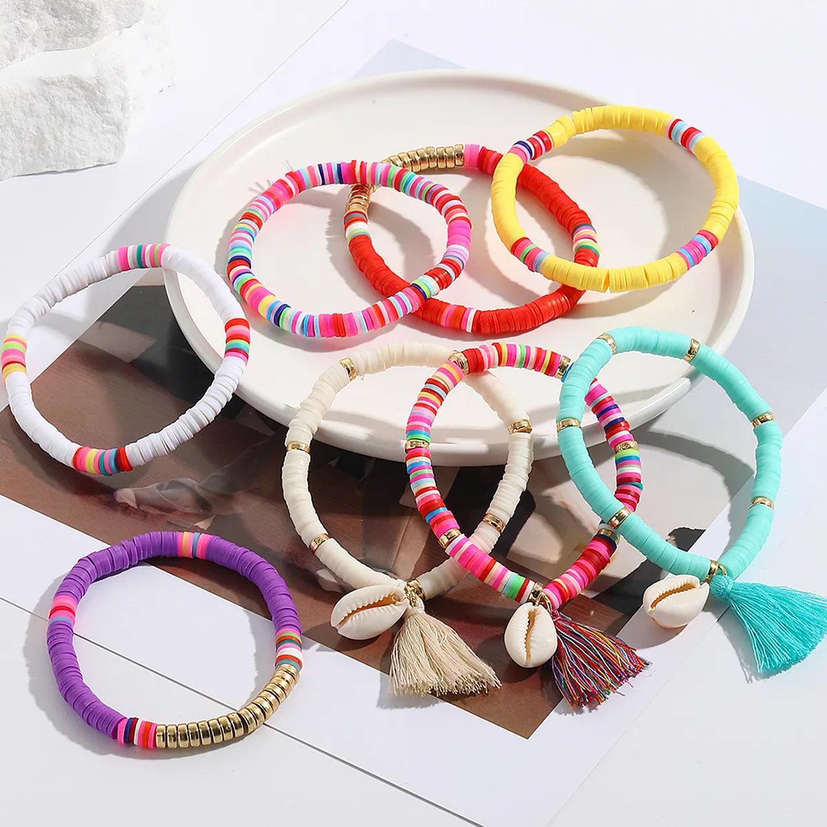 Vacation Colorful Shell Soft Clay Plating Women's Bracelets