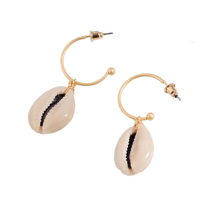 Vacation Conch Alloy Shell Three-Dimensional Women'S Drop Earrings 1 Pair