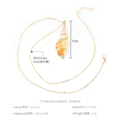 Vacation Conch Alloy Wholesale Pendant Necklace