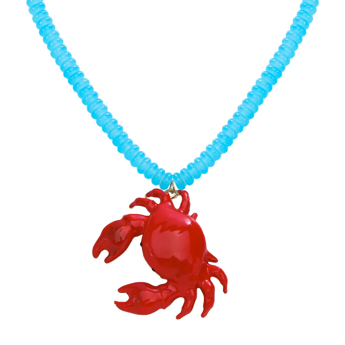 Vacation Crab Beaded Alloy Wholesale Pendant Necklace