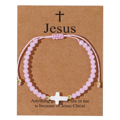 Vacation Cross Artificial Crystal Shell Copper Wholesale Bracelets