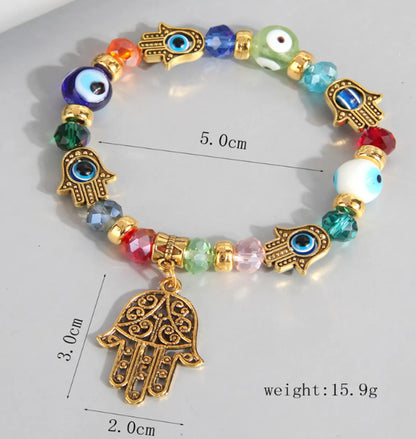 Vacation Devil's Eye Palm Alloy Glass Bead Wholesale Bracelets