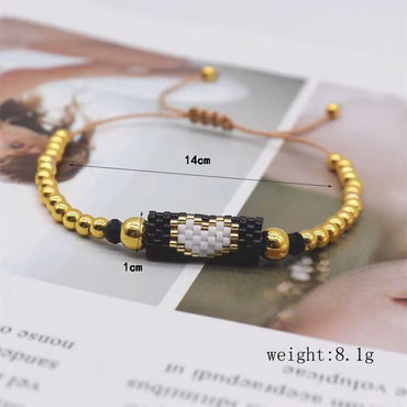 Vacation Ethnic Style Heart Shape Beaded Glass Glass Wholesale Bracelets