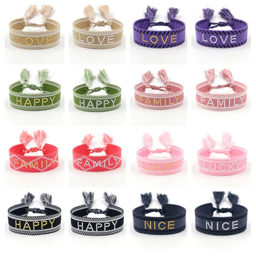 Vacation Ethnic Style Letter Polyester Wholesale Bracelets