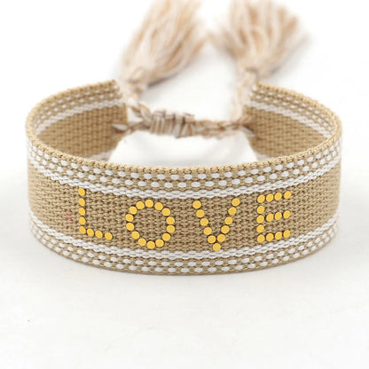 Vacation Ethnic Style Letter Polyester Wholesale Bracelets