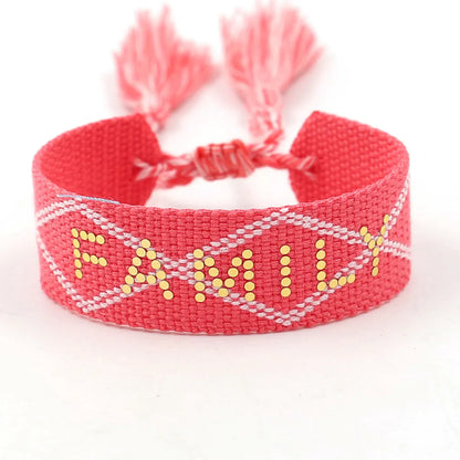 Vacation Ethnic Style Letter Polyester Wholesale Bracelets