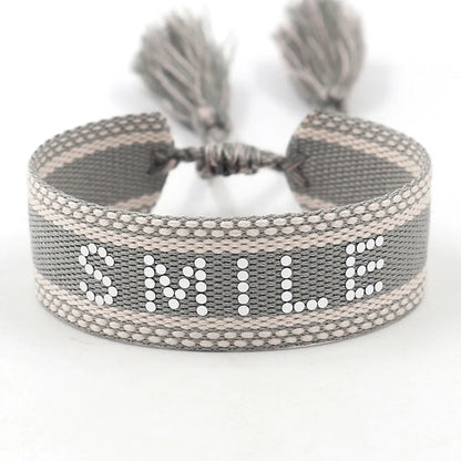 Vacation Ethnic Style Letter Polyester Wholesale Bracelets