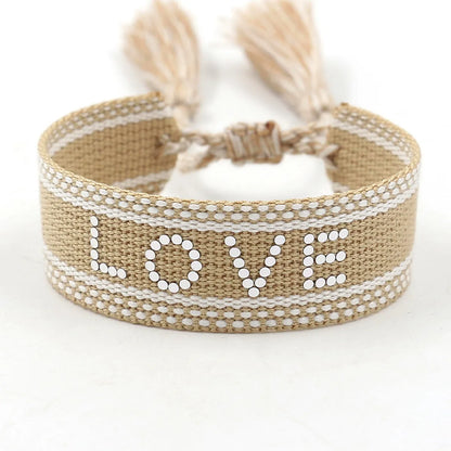 Vacation Ethnic Style Letter Polyester Wholesale Bracelets