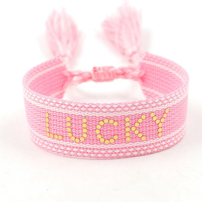 Vacation Ethnic Style Letter Polyester Wholesale Bracelets