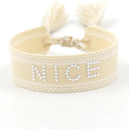 Vacation Ethnic Style Letter Polyester Wholesale Bracelets