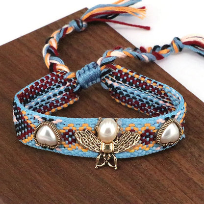 Vacation Ethnic Style Simple Style Bee Rope Handmade Plating Braid Gold Plated Women's Bracelets