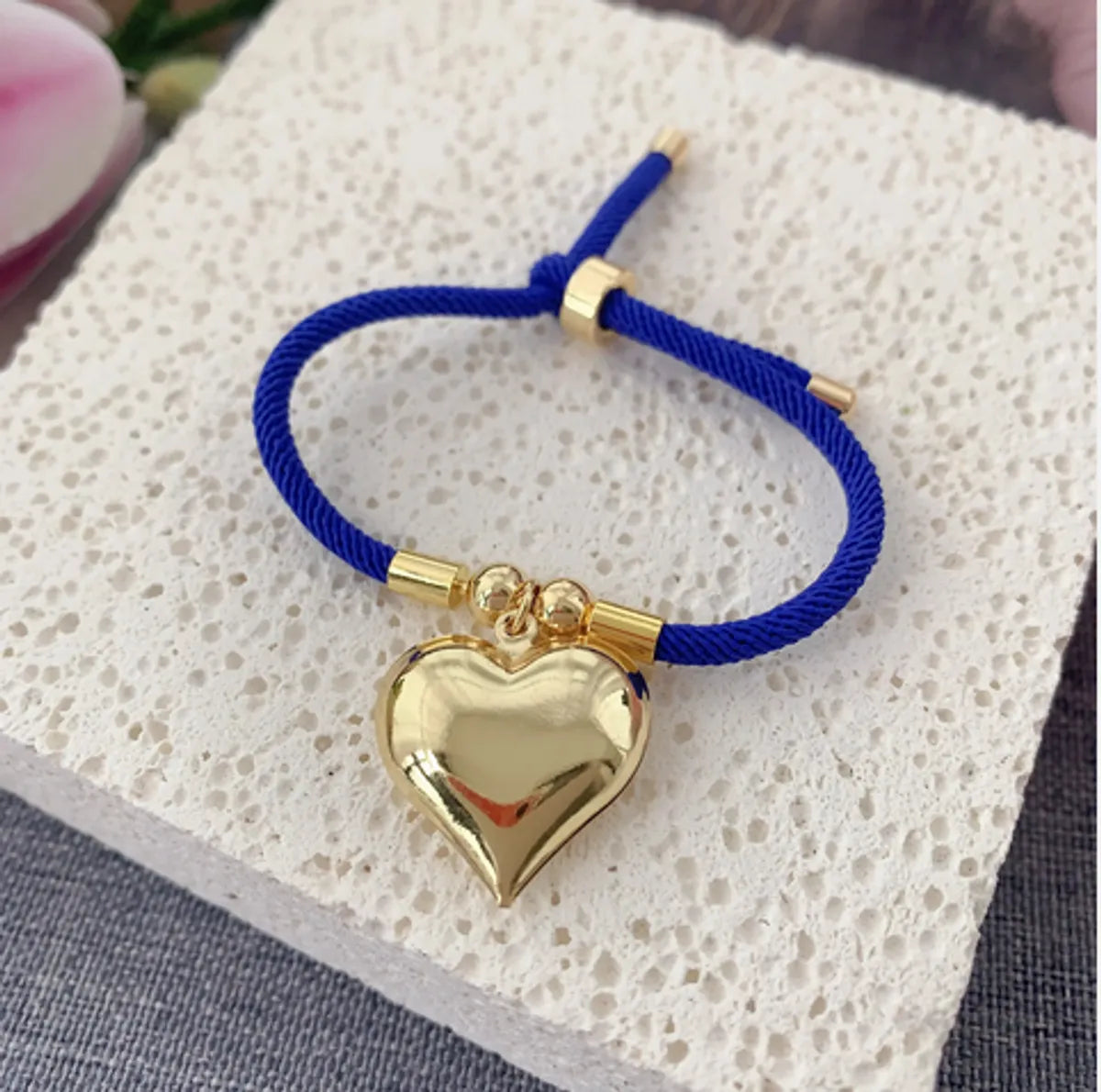 Vacation Ethnic Style Simple Style Heart Shape 18K Gold Plated Rope Copper Wholesale Bracelets