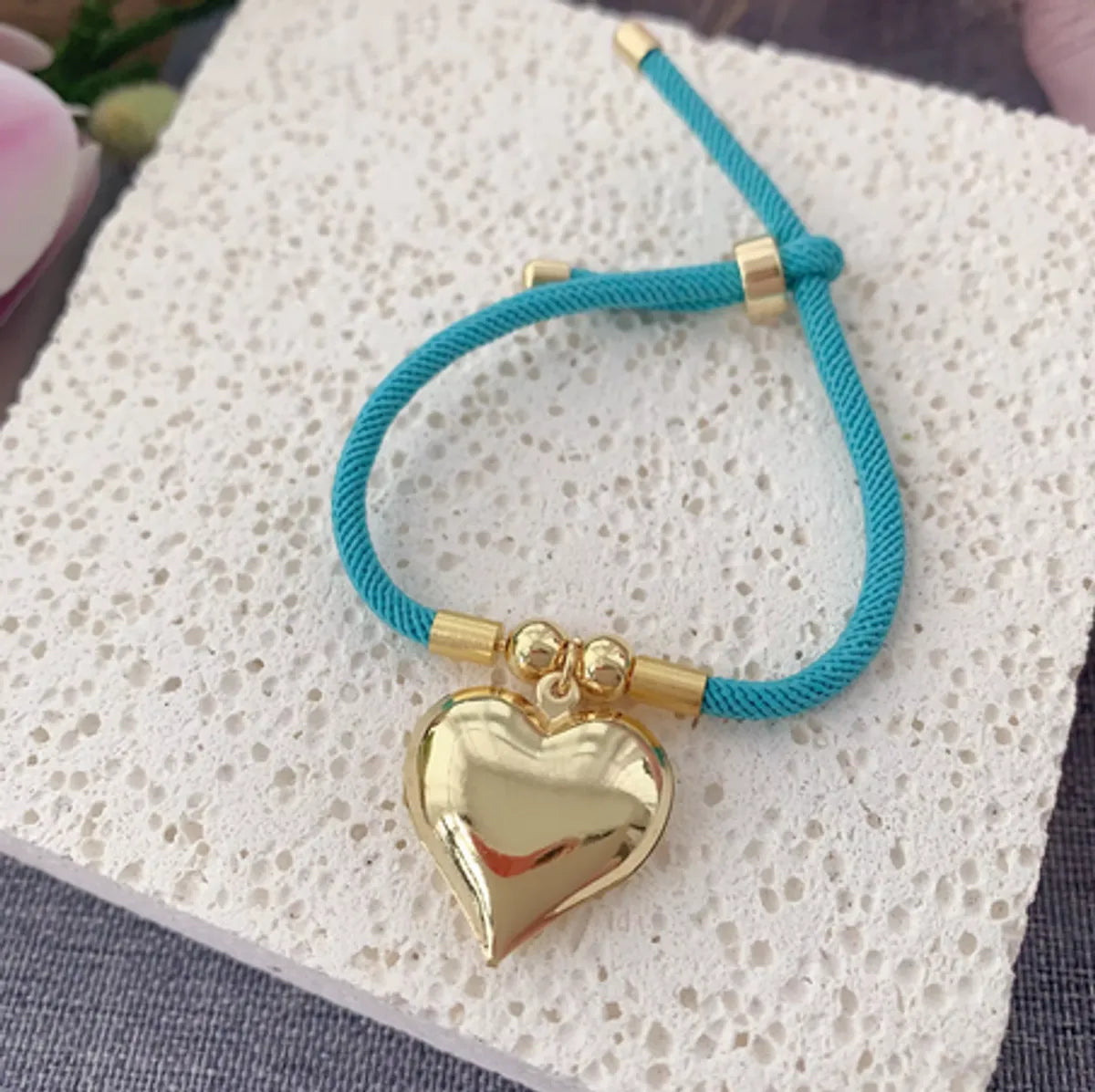 Vacation Ethnic Style Simple Style Heart Shape 18K Gold Plated Rope Copper Wholesale Bracelets